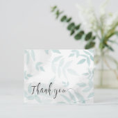 穏やかなミントとグレー結婚の サンキューカード (スタンド正面)