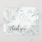 穏やかなミントとグレー結婚の サンキューカード (正面/裏面)