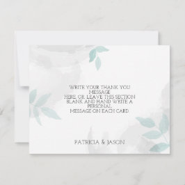 穏やかなミントとグレー結婚の サンキューカード