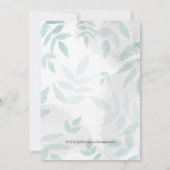 穏やかなミントとグレー結婚の 招待状 (裏面)