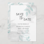 穏やかなミントとグレー セーブザデート (正面/裏面)