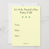 穏やかなモダンなセントパトリックの日のパーティの招待状を保って下さい 招待状 (裏面)