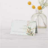 穏やかなユーカリエレガントプスグリーンブリーズシーガラス プレイスカード (正面)