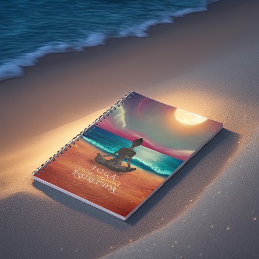 穏やかなヨガ瞑想 月光の空 海岸 ノートブック