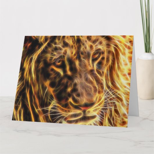穏やかなライオンのGahrのグラフィックによる大きい挨拶状 カード (正面)