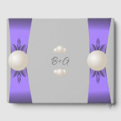 穏やかなラベンダーとグレーパールリ結婚ボン ゲストブック (裏面)