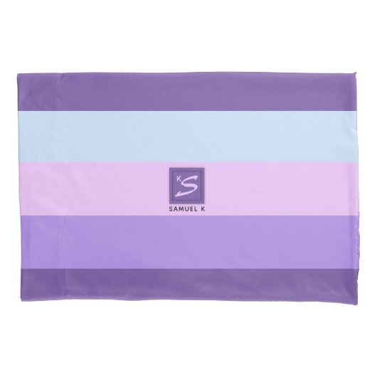 穏やかなラベンダードリームカラーパレットモノグラム 枕カバー (正面)