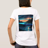 穏やかなリバースケープのミニマル Tシャツ (裏面)