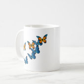 穏やかなリラックス蝶の飛行 コーヒーマグカップ (正面左)