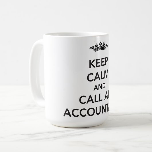 穏やかな会計士のマグを保って下さい コーヒーマグカップ (正面左)