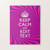 穏やかな保ことわざのホットピンク旋回をパーソナライズ ジグソーパズル (縦)