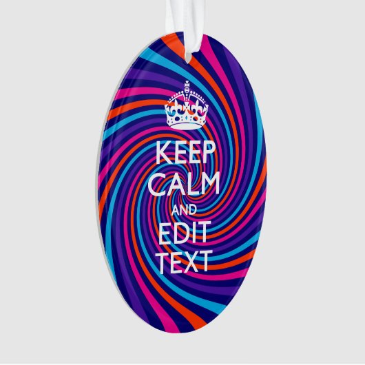穏やかな保文字カラーの数々の旋回をパーソナライズ オーナメント (正面)