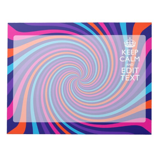 穏やかな保文字カラーの数々の旋回をパーソナライズ ノートパッド (正面)