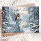 穏やかな冬のエンジェルクリスマス シーズンカード