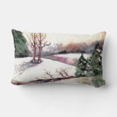 穏やかな冬のシーン腰枕 ランバークッション (裏面)