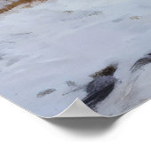 穏やかな冬のシーン：バルト海の葦の小屋 ポスター (角)