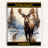 穏やかな冬の川でムース ノートブック (正面)