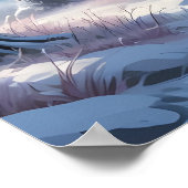 穏やかな冬の森林芸術 ポスター (角)