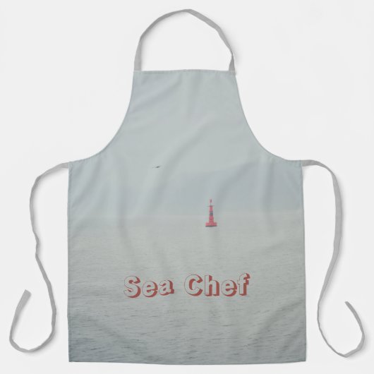 穏やかな冬の海と赤い灯台 エプロン (正面)