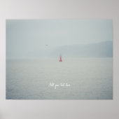 穏やかな冬の海と赤灯台のポスター ポスター (正面)