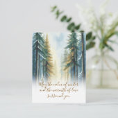 穏やかな冬の自然のホリデーグリーティング シーズンポストカード (スタンド正面)