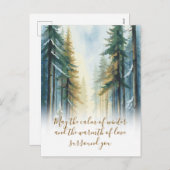 穏やかな冬の自然のホリデーグリーティング シーズンポストカード (正面/裏面)