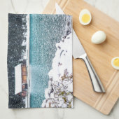 穏やかな冬（ルイーズ湖） キッチンタオル (四つ折り)