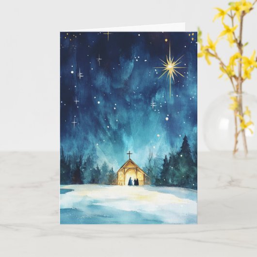 穏やかな出生ナイト カード (黄色い花)