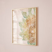 穏やかな北極のトーン金ゴールドキリンbohoウォールアート ポスター