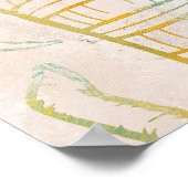 穏やかな北極トーン金ゴールド象スピリチュアルウォールアート ポスター (角)