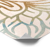 穏やかな北風トーン金ゴールド仏インディアンウォールアート ポスター (角)