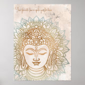 穏やかな北風トーン金ゴールド仏インディアンウォールアート ポスター (正面)