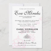 穏やかな原因の招待されましたQuinceañeraを保って下さい 招待状 (裏面)