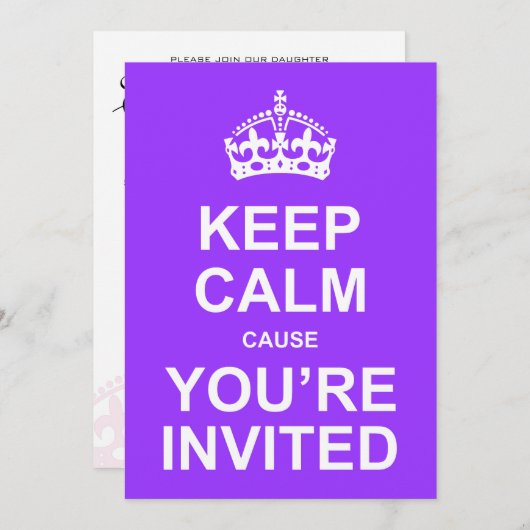 穏やかな原因の招待されましたQuinceañeraを保って下さい 招待状 (正面/裏面)