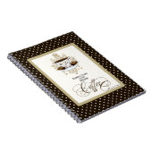 穏やかな及び飲み物のコーヒー-ファッションの粋でシックな芸術保って下さい ノートブック (右側)