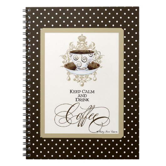 穏やかな及び飲み物のコーヒー-ファッションの粋でシックな芸術保って下さい ノートブック (正面)