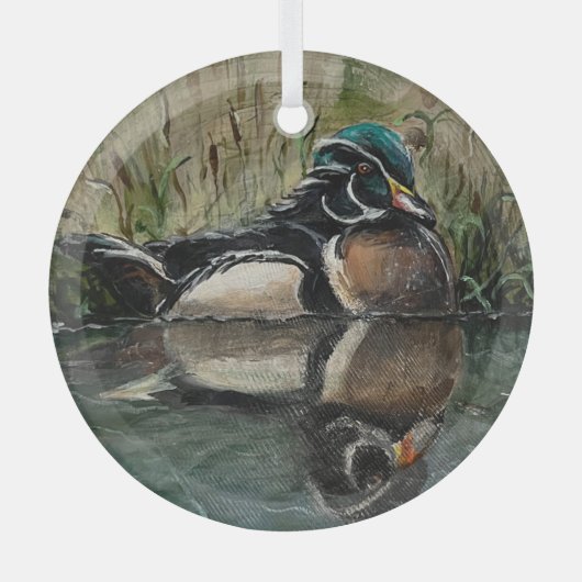 穏やかな反射 ガラスオーナメント (正面)