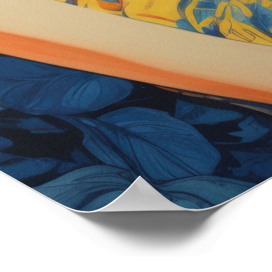 穏やかな反射:女性とオレンジ ポスター (角)