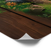 穏やかな反射：湖のポートレート ポスター (角)