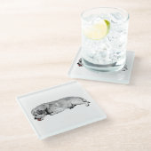 穏やかな口、小さな火花 ガラスコースター (アングル)