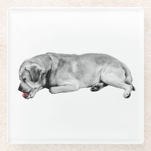 穏やかな口、小さな火花 ガラスコースター (正面)