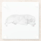 穏やかな口、小さな火花 ガラスコースター (裏面)