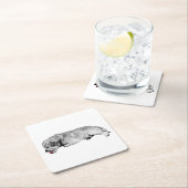 穏やかな口、小さな火花 スクエアペーパーコースター (インサイチュ)