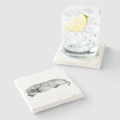 穏やかな口、小さな火花 ストーンコースター (横)