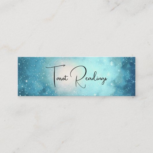 穏やかな埃っぽいブルータロット宇宙スタービジネスカード スキニー名刺 (正面)