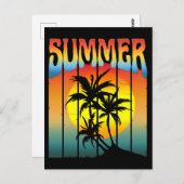 穏やかな夏の夕焼け ポストカード (正面/裏面)