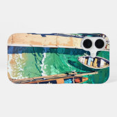 穏やかな夏の桟橋 iPhone 16ケース (裏面横)