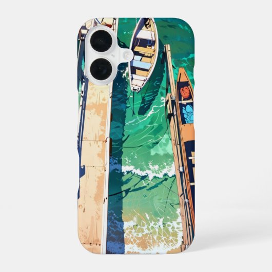 穏やかな夏の桟橋 iPhone 16ケース (裏面)