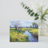 穏やかな夏の流れ海辺の風景 ポストカード (スタンド正面)