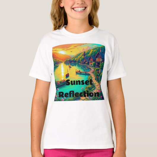 穏やかな夕日の反射 Tシャツ (正面)